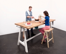 多功能用途的木质桌子-一种新的方式烹饪和用餐