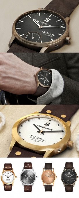 SCHØNNING-挪威钟表设计-晶莹剔透的玻璃和真皮表带，不可阻挡的石英技术，为您提供了确切的时间，是一个经典脱颖而出的的腕表