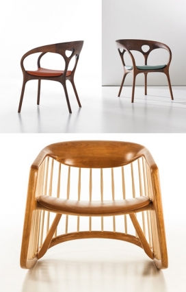 英国设计师Ross Lovegrove设计的木椅-以纪念伯恩哈特125周年