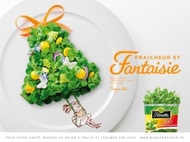 新鲜感和想象力-Florette绿色西餐美食平面广告