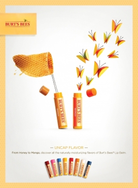 Burts Bees蜂蜜药物产品平面广告