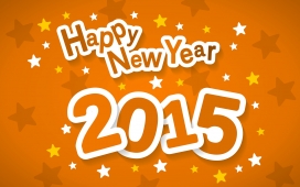 新年快乐！2015卡通字壁纸
