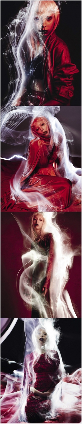 烟雾“红楼梦”-VOGUE时尚意大利2015年3月-超凡脱俗的烟雾视觉人像