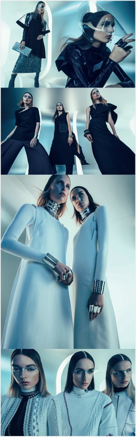 VOGUE时尚俄罗斯2015年4月-一个具有前瞻性的时尚三驾“马车”-呈现现代主义的未来时尚女装秀