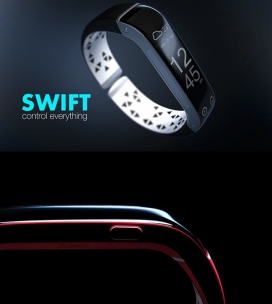 SmartWatch概念腕表设计-主要功能是交互并控制各种家庭装置连接的能力。例如到家门口，而无需取出钥匙，靠近直接自动安全开门回家，还可以远程关掉灯并调节电视音量。