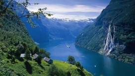 挪威漂亮的盖伦格峡湾美景