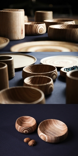 DECOE.CO-漂亮的螺旋花纹木质碗器皿