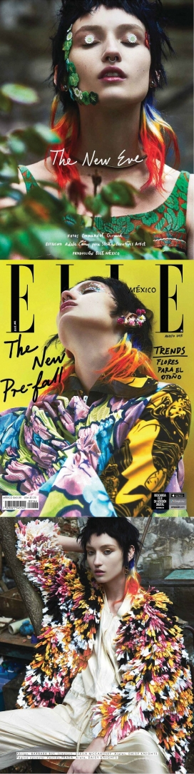 “新夏娃”-亚历克斯-ELLE艾丽墨西哥2015年8月-涂鸦风格的印花纹理女装秀