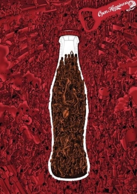 可口可乐-碳酸饮料平面广告