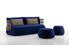 ＆B Italia室外推出新座位-现代审美舒适的家具-采用大编织图案的聚乙烯纤维和金属框架靠背制作而成，手感柔软，外形圆润