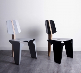 Kobuz-复古的协调与未来主义美学的椅子-线性外观的铝合金边，铝和山毛榉材料