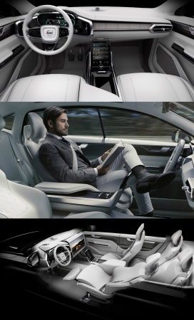 Volvo沃尔沃概念自驾汽车内饰设计-让司机体验放弃控制时的无聊旅程