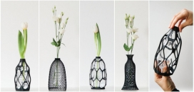 让新生命重生-3D打印的网状图案旧瓶装花瓶