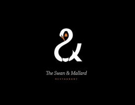 The Swan & Mallard餐厅品牌设计-有限颜色调色板和极简风格有助于创建一个简单而不失平衡的感觉