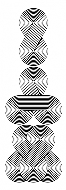 I AM - ARCHETYPE-欧普艺术杂交的黑白艺术条纹字母设计