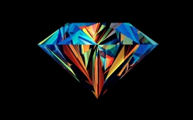 高清晰五彩几何菱形的钻石