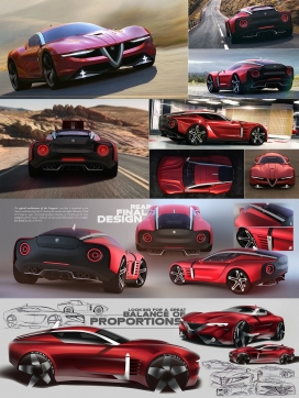 Alfa Romeo Caprie-红色阿尔法罗密欧卡普里概念车设计