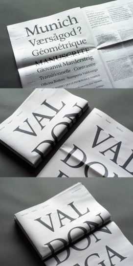 Valdonega / Spécimen-书法笔报刊字体排版设计欣赏-一个强烈的对比