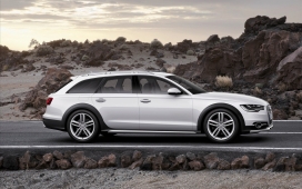 高清晰银白色Audi-A6-allroad旅行车壁纸