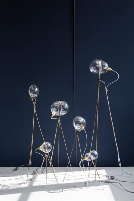 吹制像肥皂泡的玻璃应力灯-色列设计师Ohad Benit模仿肥皂泡设计的形状灯