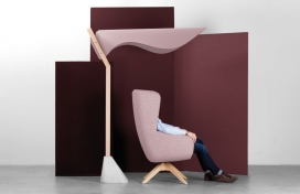 真正色彩设计的办公家具-一个新彩色调色板，灵感来自保罗・克利Aldo Parisotto绘画艺术指导下的画，适合于公共休息室与私人空间