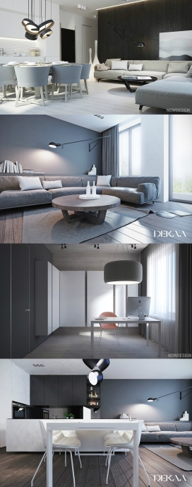 现代简约白色与灰色风格的室内设计