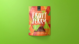 充满活力大胆几何外观的fruit jerky包装水果