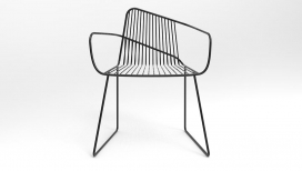 明亮线框的椅子-采用大胆的线条暗示运动，就像夏日的微风
