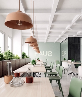 PAUS OFFICE-斯德哥尔摩的办公室，有不同的工作空间，展厅和小厨房以及午餐区