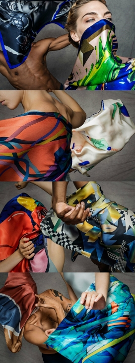一个使用围巾作为画布的独特艺术收藏品
