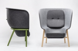 用再生塑料瓶制成的De Vorm毛毡椅子