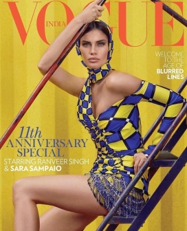 萨拉・桑帕约与兰维尔・辛格-Vogue印度-生动的图案