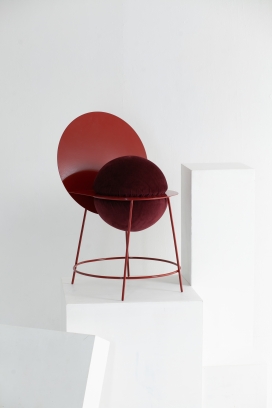 PROUN chair-红色钢筋椅子