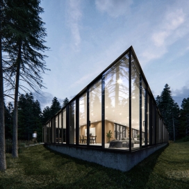 Rhomb House-户外玻璃屋