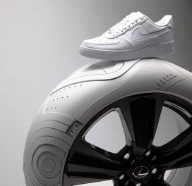 Tej Chauhan根据Nike Air Force 1运动鞋设计的汽车轮胎