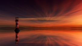 日落湖灯塔
