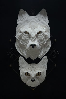 Wolf + Cat-纸狼猫