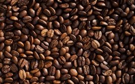 平铺的咖啡豆