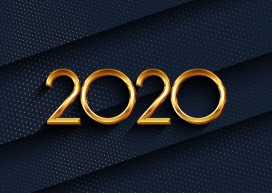 2020金箔金属立体字