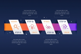 五彩的步骤平面设计信息图表设计