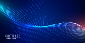 发光的数字粒子蓝色技术背景