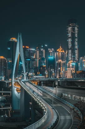 武汉加油-中国加油！城市夜景图