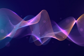 紫色波浪形音频曲线素材下载