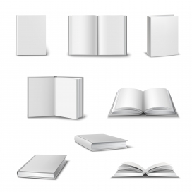 银白色书籍3D素材下载