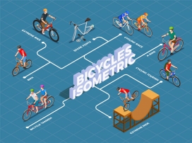 自行车极限运动卡通素材