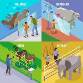 动物园动物卡通概念设计