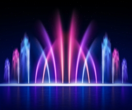 炫彩的灯光喷泉背景素材下载