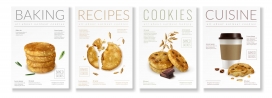 烘焙燕麦饼干桃酥海报宣传册素材