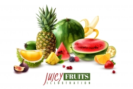 新鲜多汁的夏季水果素材图片