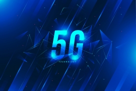炫酷的蓝色5G网络素材元素